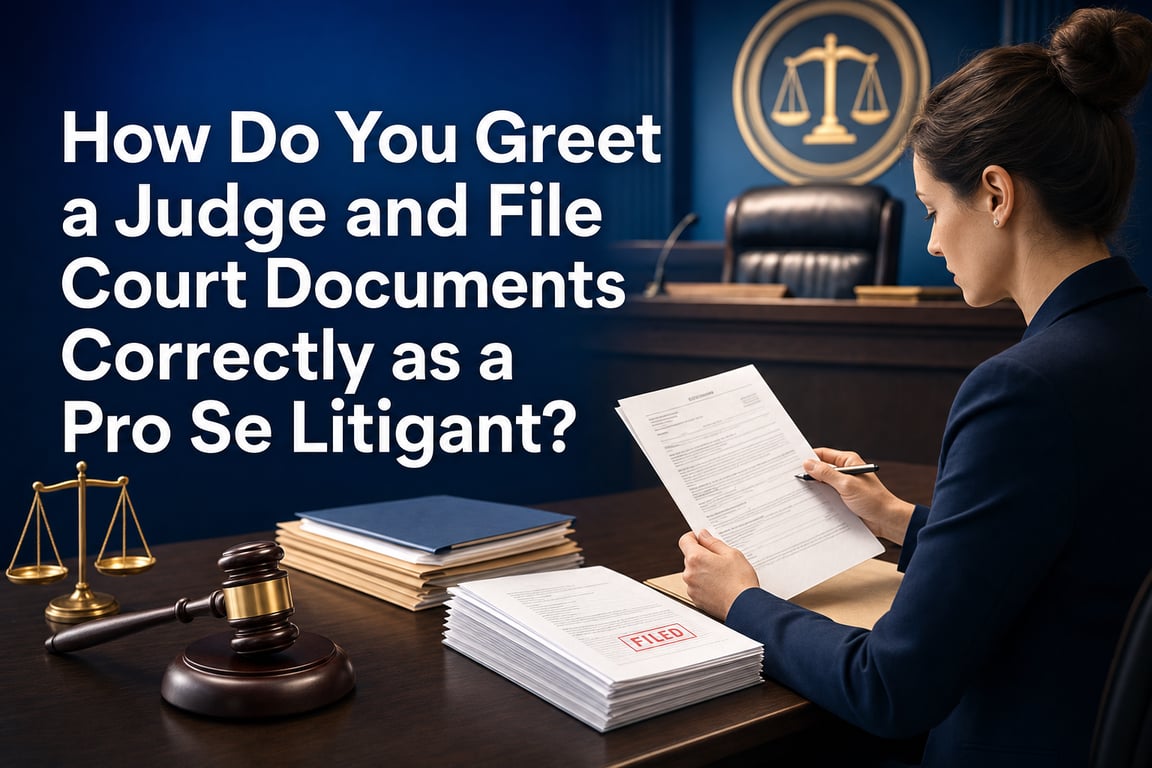 How Do You Greet a Judge and File Court Documents Correctly as a Pro Se Litigant?
