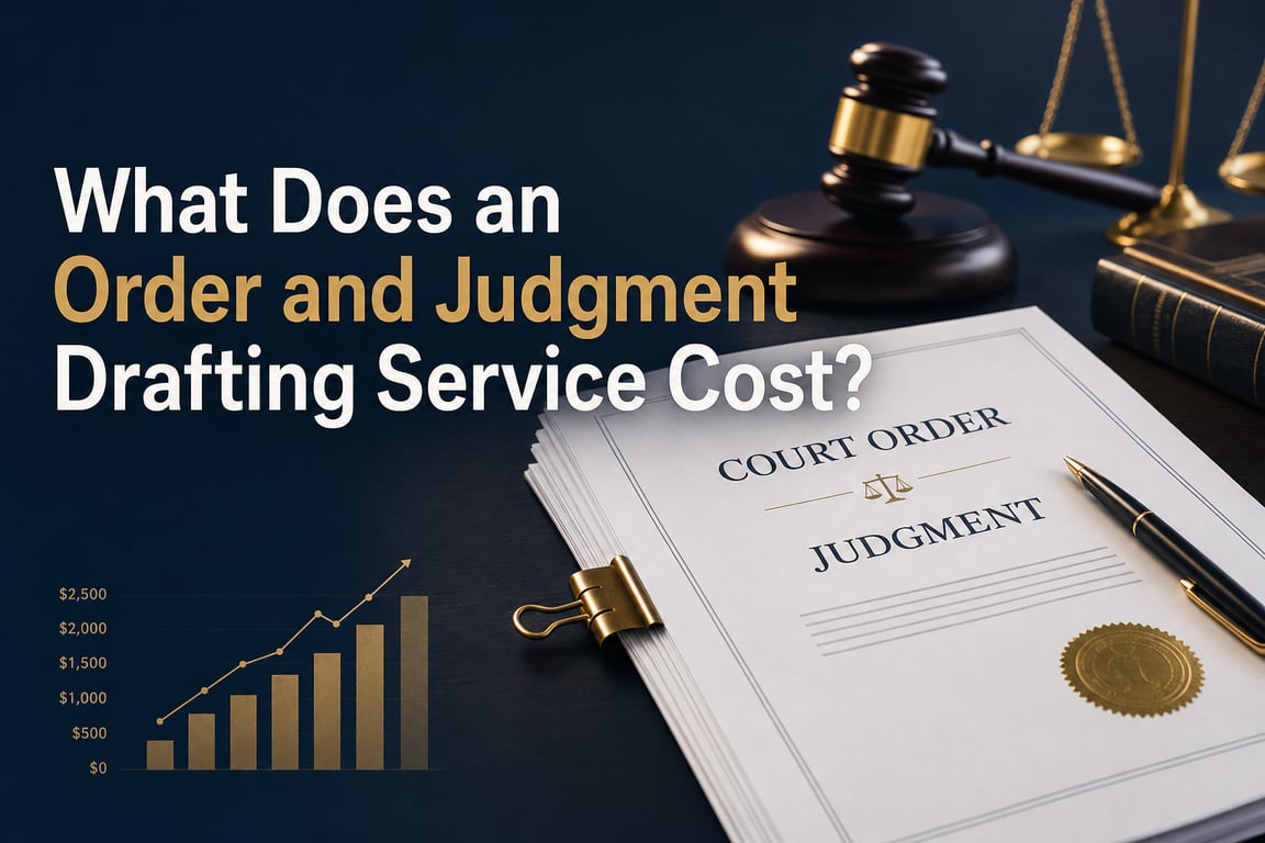 What Does an Order and Judgment Drafting Service Cost?