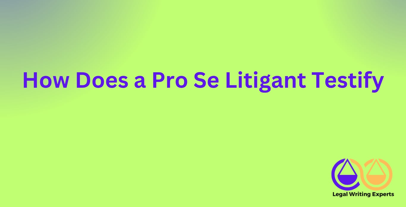 How Does a Pro Se Litigant Testify