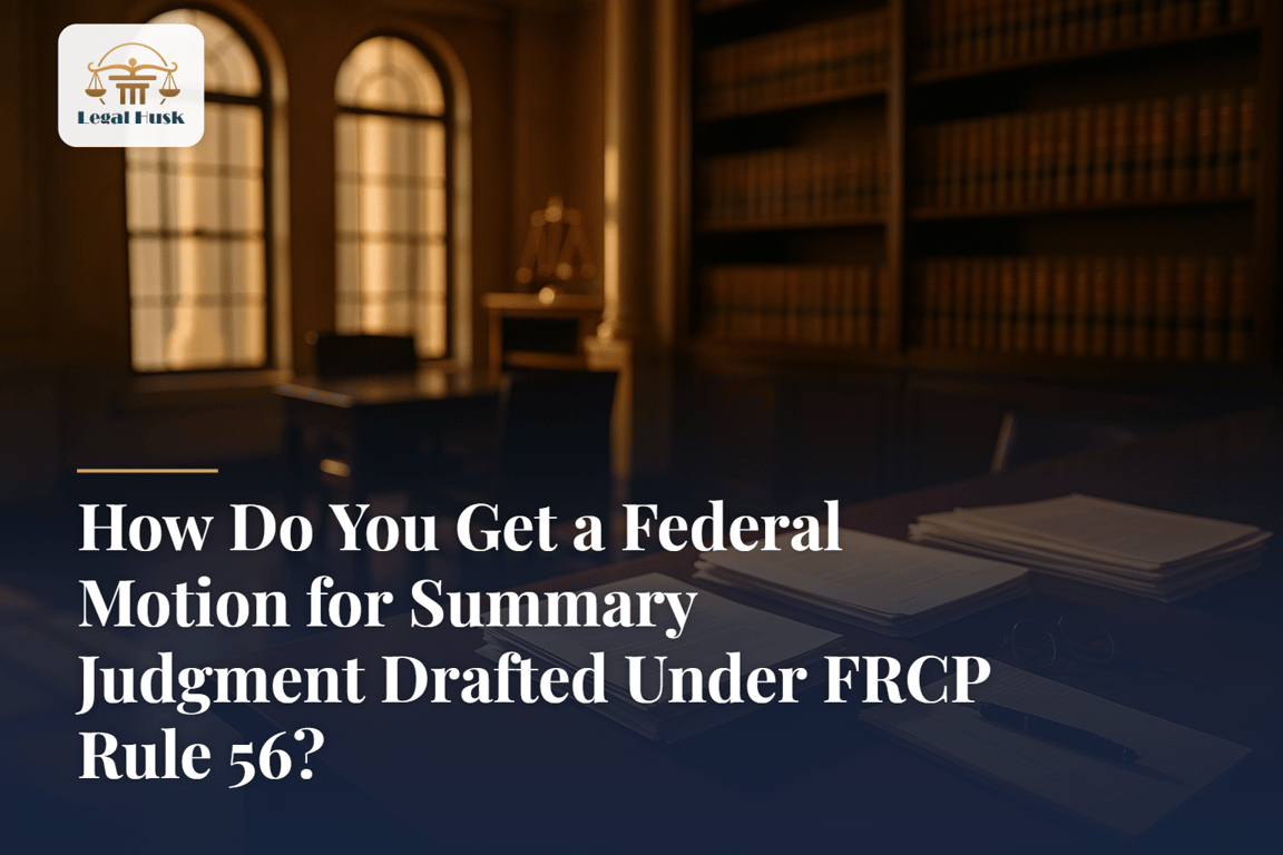 How Do You Get a Federal Motion for Summary Judgment Drafted Under FRCP Rule 56?