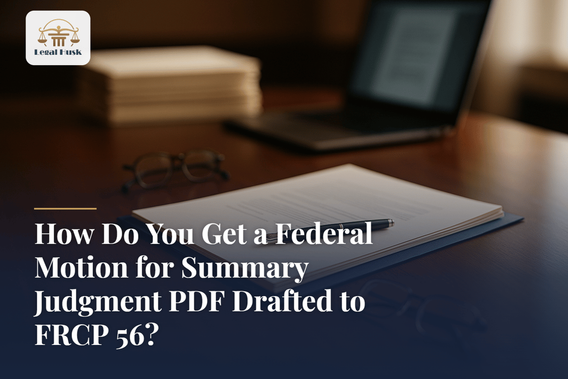 How Do You Get a Federal Motion for Summary Judgment PDF Drafted to FRCP 56?