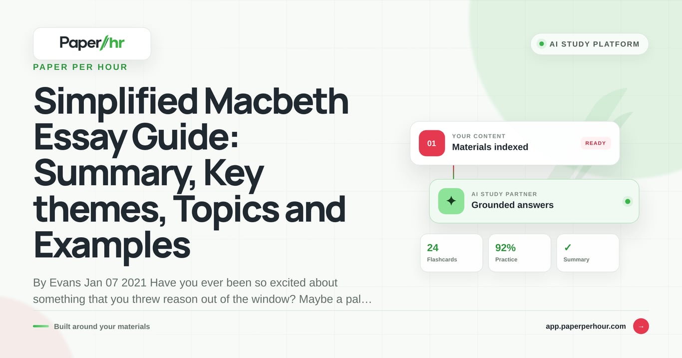 Simplified Macbeth Essay Guide: Summary, Key themes, Topics and Examples