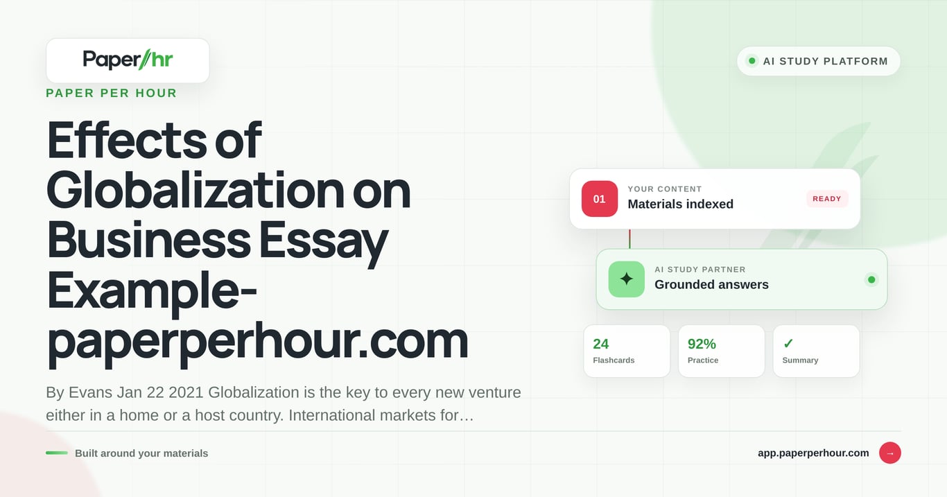 Effects of Globalization on Business Essay Example-paperperhour.com
