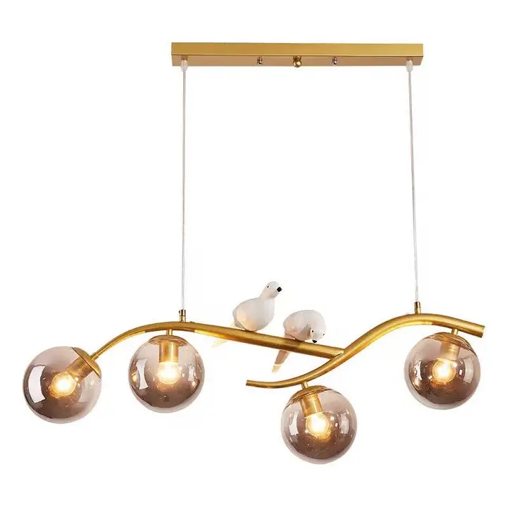 Bird Branch Gold Pendant Light