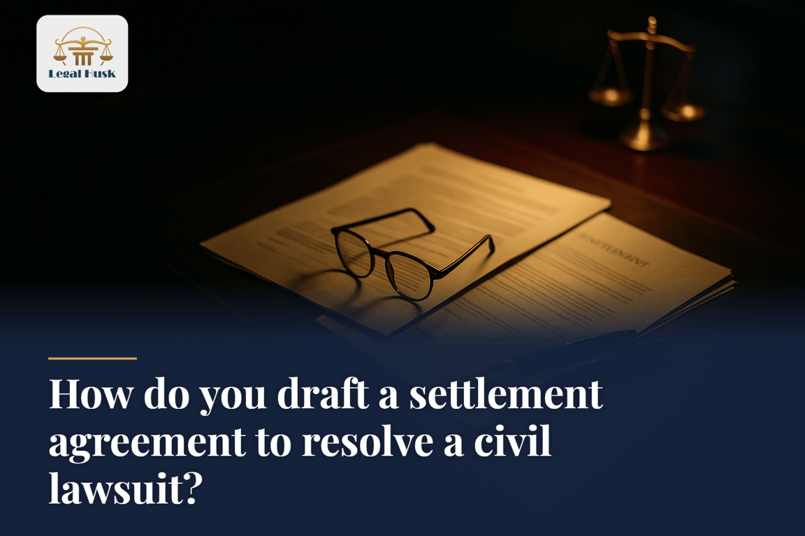 How do you draft a settlement agreement to resolve a civil lawsuit?