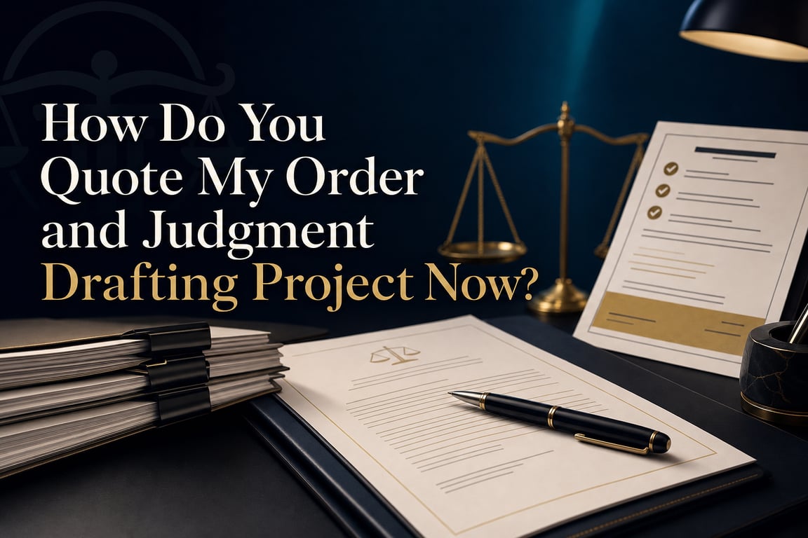 How Do You Quote My Order and Judgment Drafting Project Now?