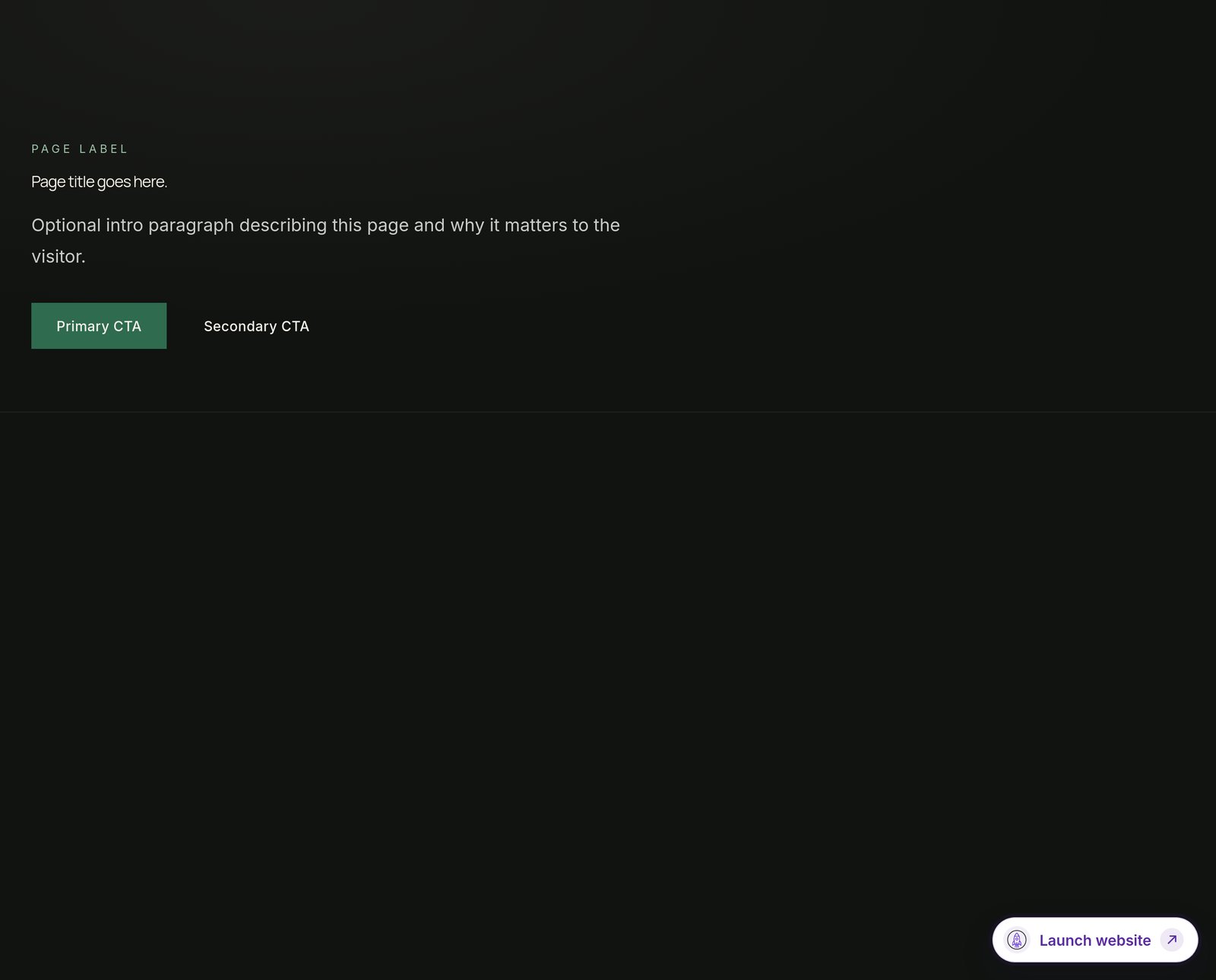Page Hero component