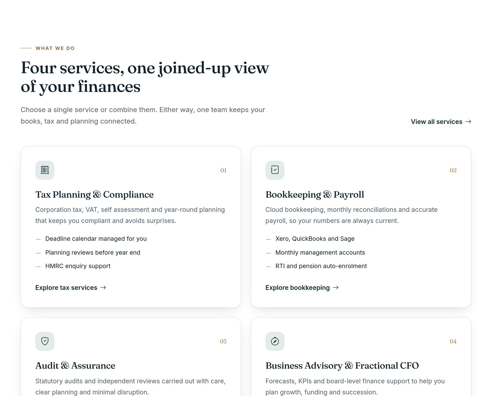 Service Cards Grid component