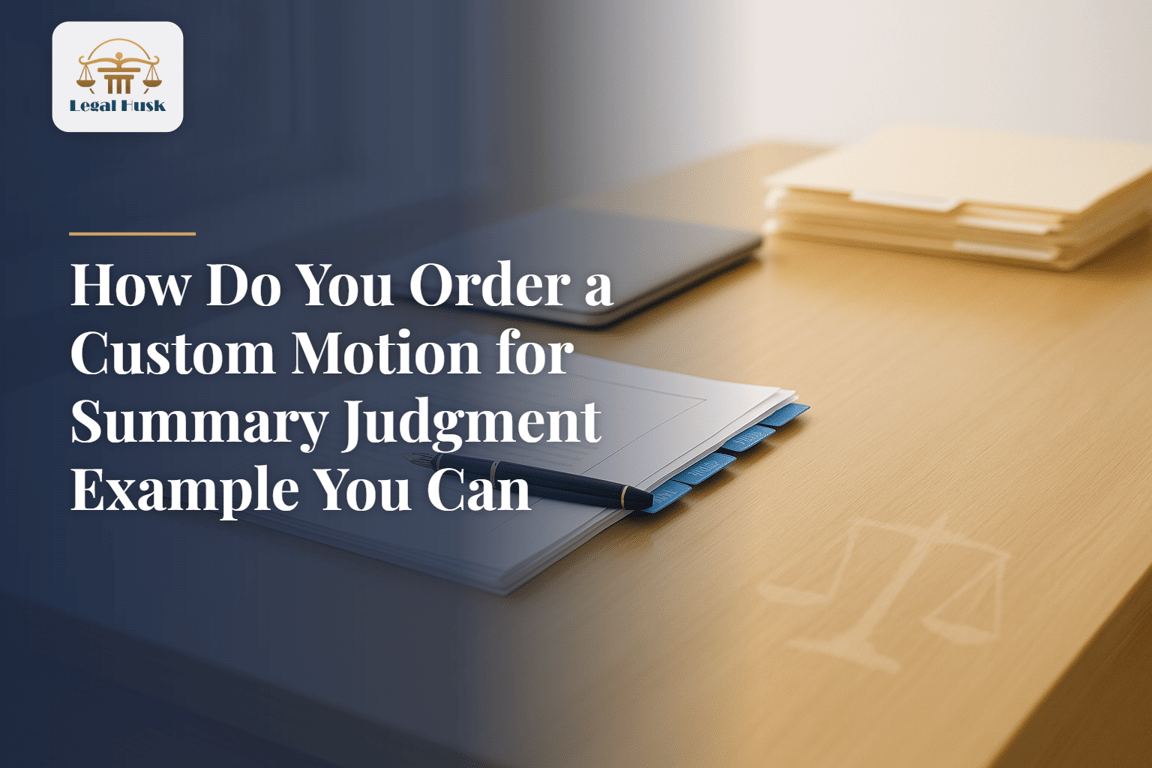 How Do You Order a Custom Motion for Summary Judgment Example You Can File?