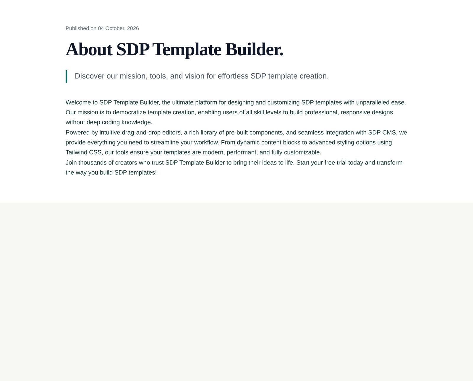 Article Content Section component