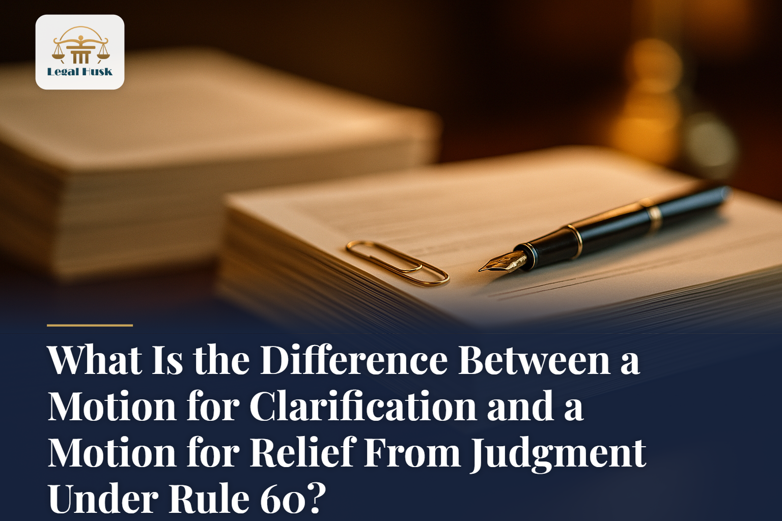 What Is the Difference Between a Motion for Clarification and a Motion for Relief From Judgment Under Rule 60?