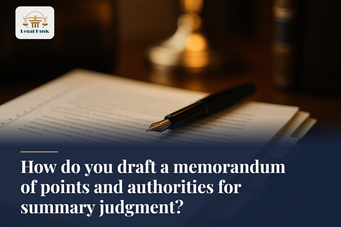 How do you draft a memorandum of points and authorities for summary judgment?