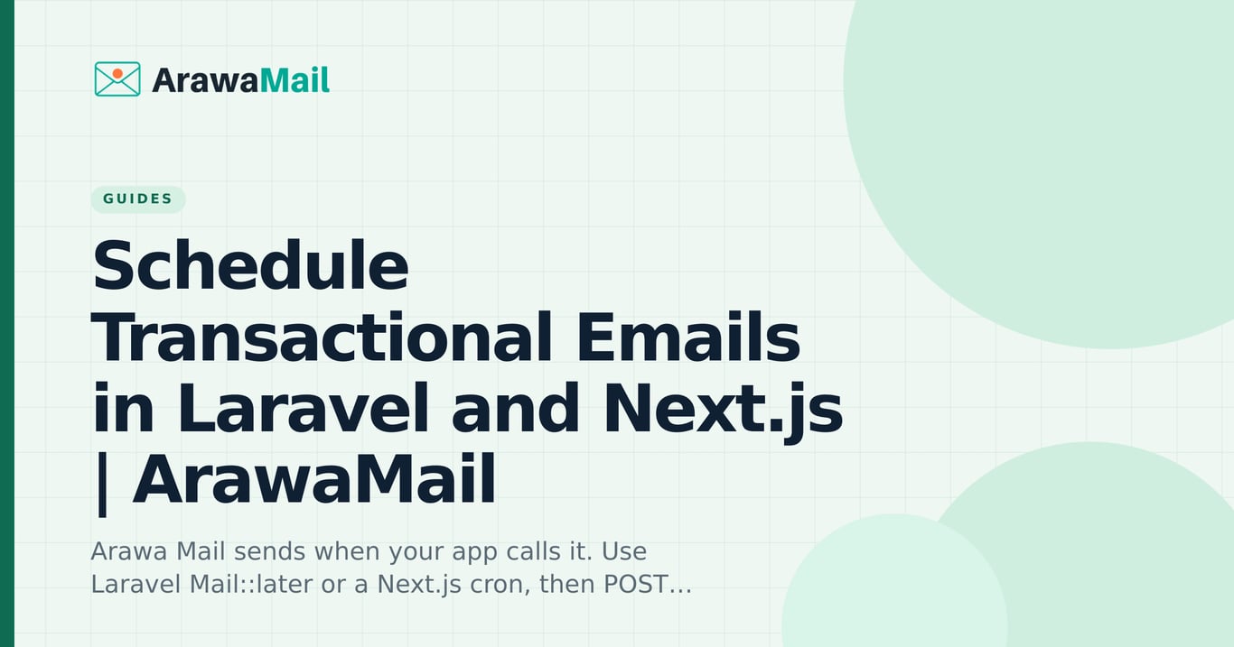 Schedule transactional emails in Laravel and Next.js with Arawa Mail