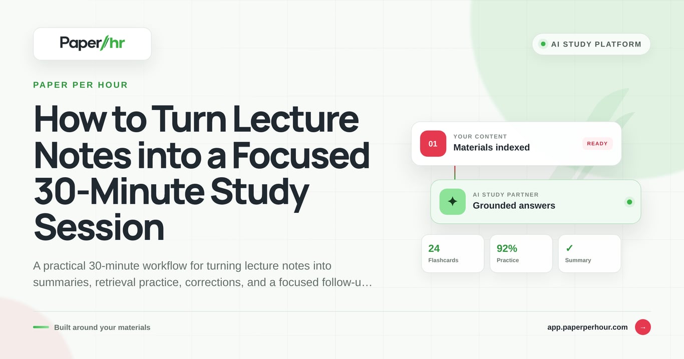 How to Turn Lecture Notes into a Focused 30-Minute Study Session