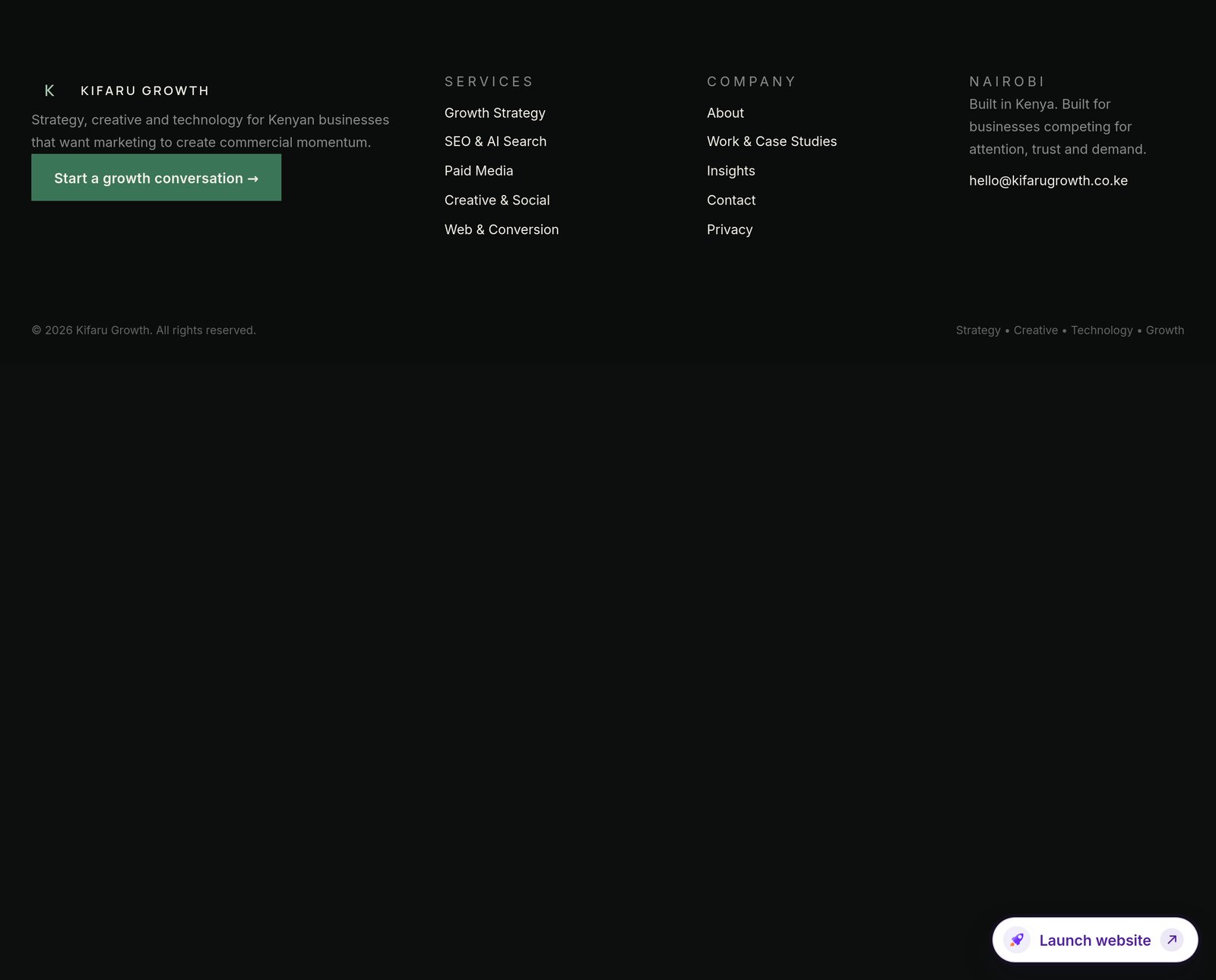 Footer component