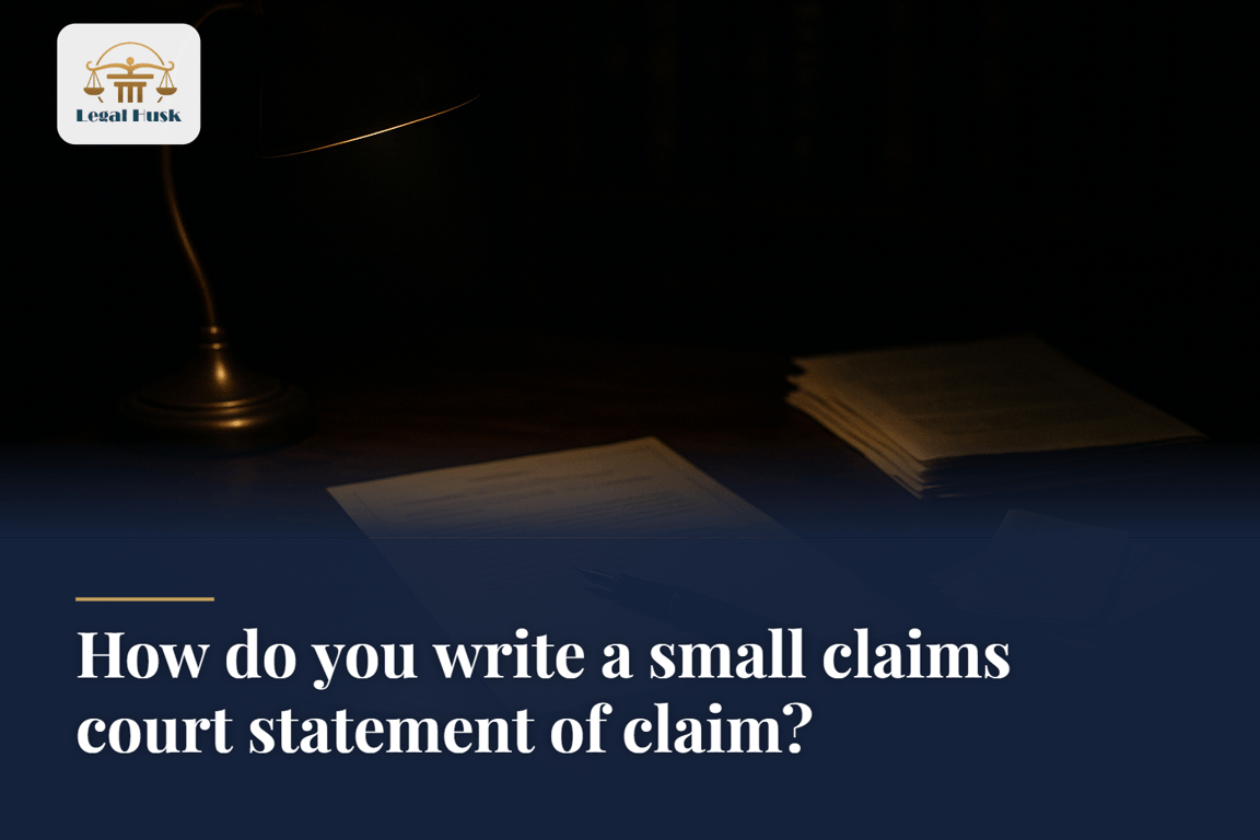 How do you write a small claims court statement of claim?
