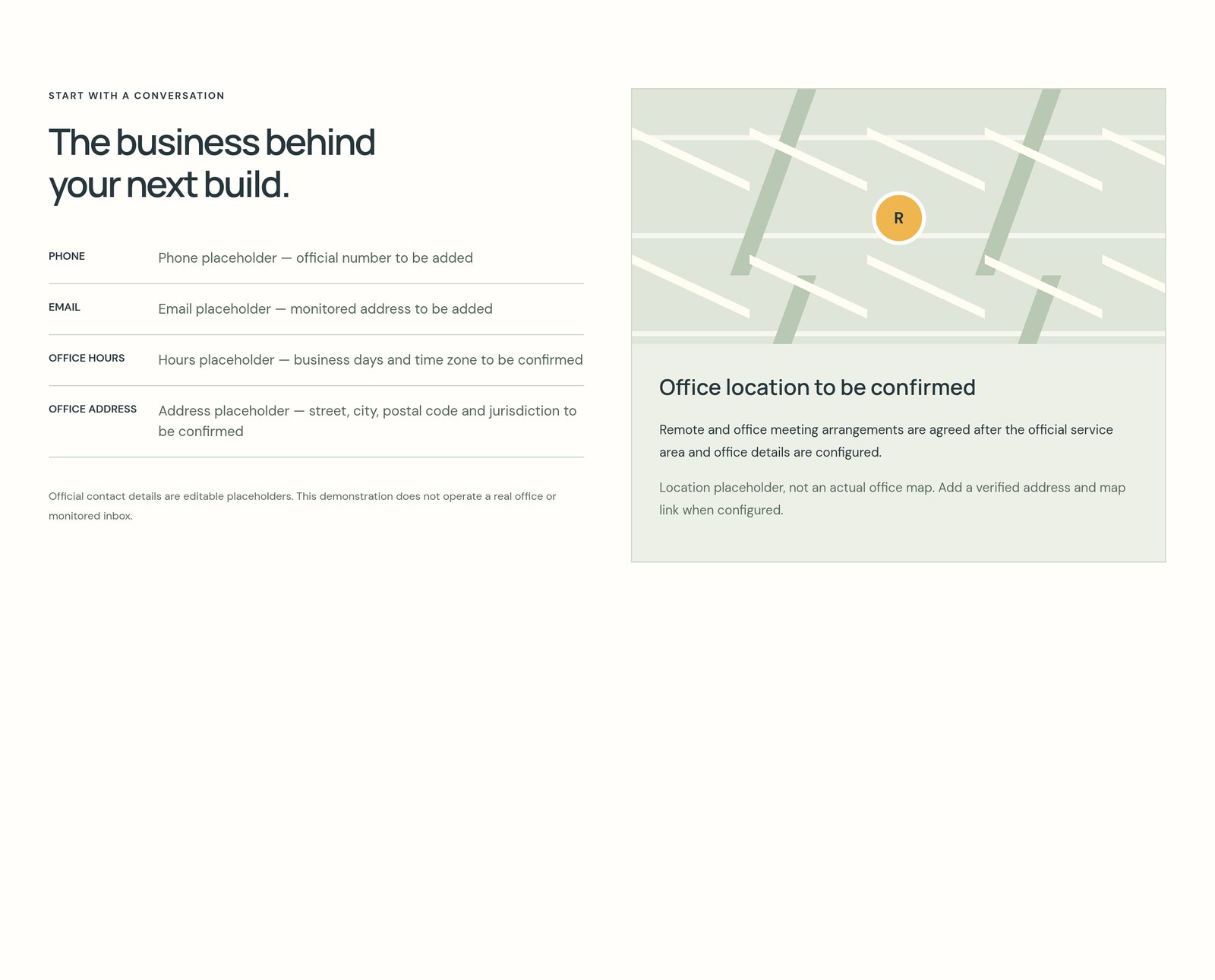 Rivermark | Contact details & location component