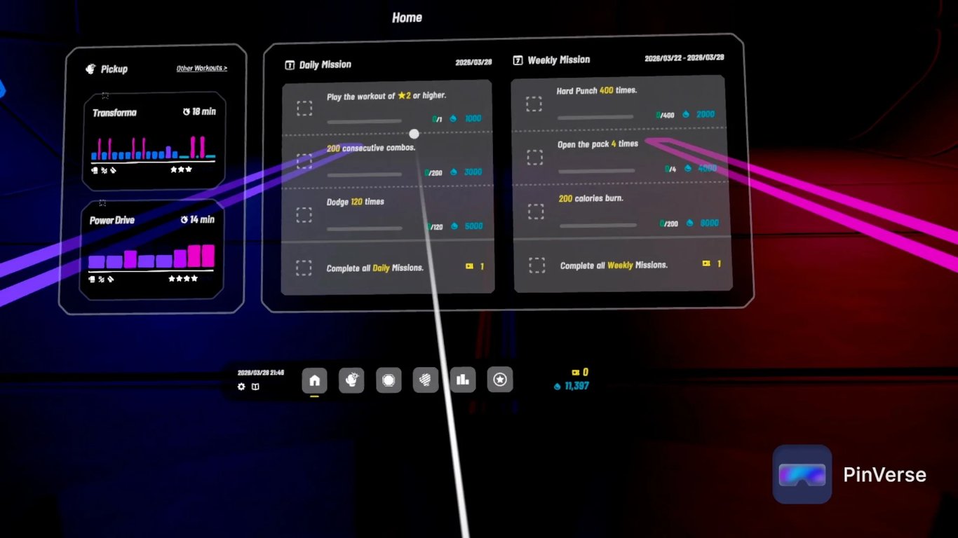 PUNCH FIT — Navigation, screen 1 of 6