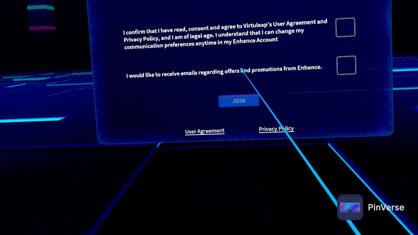 Enhanced VR — Registration, screen 8 of 11