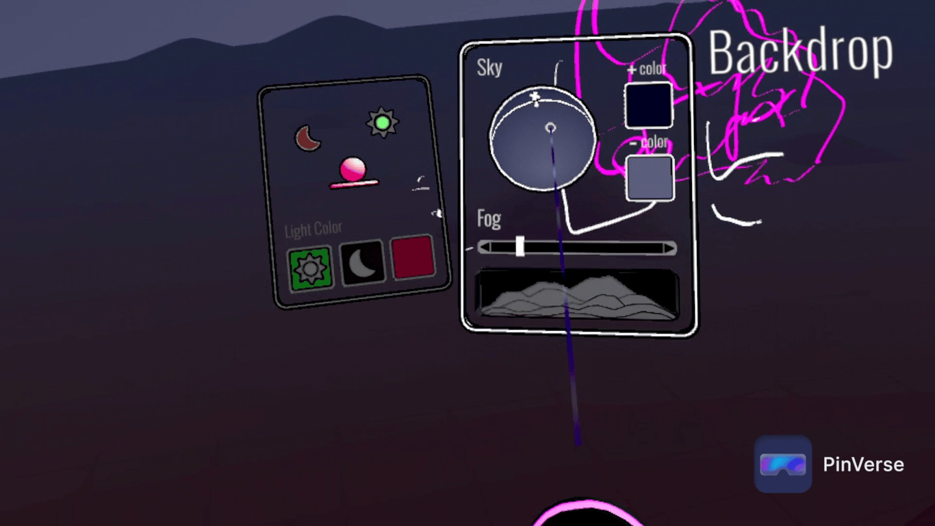 Open Brush - 3D Painting — Lights Menu, screen 3 of 4