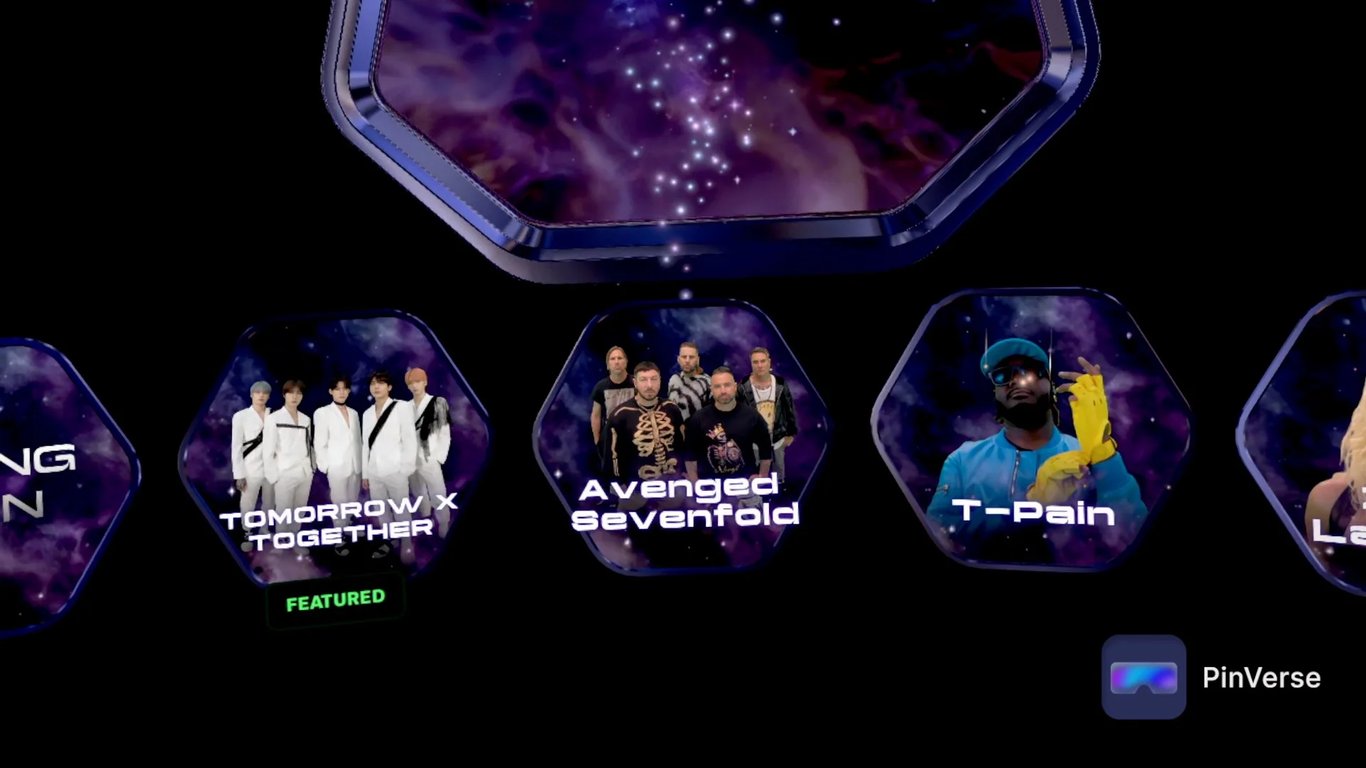 AMAZE VR Concerts — Content Preview & Selection, screen 1 of 6
