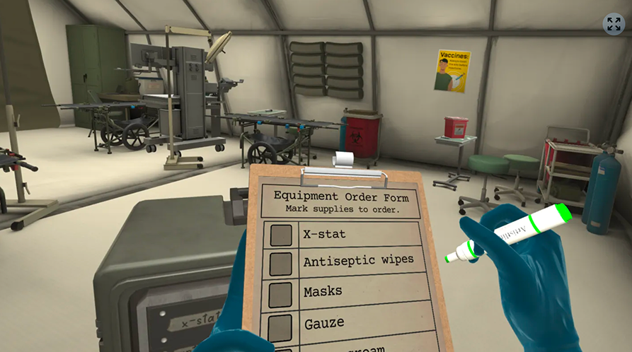 US Army Medical VR — Screenshots, screen 1 of 5