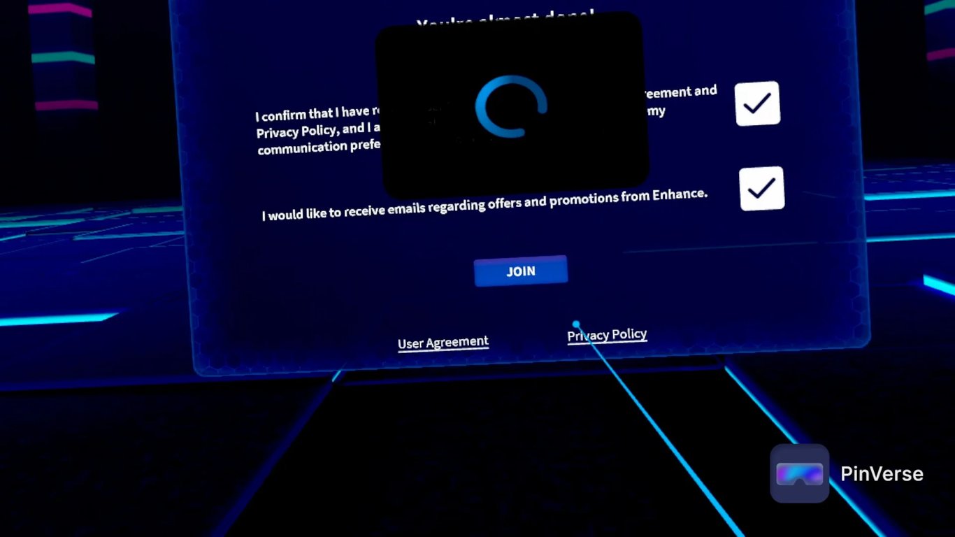 Enhanced VR — Registration, screen 10 of 11