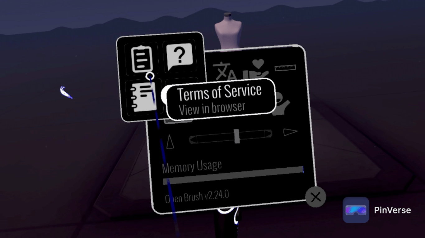 Open Brush - 3D Painting — Policies, screen 2 of 2
