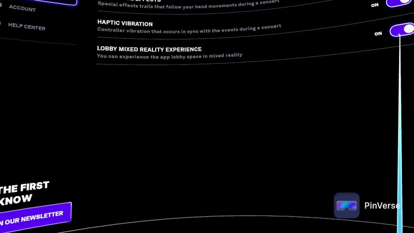AMAZE VR Concerts — Setting, screen 5 of 5