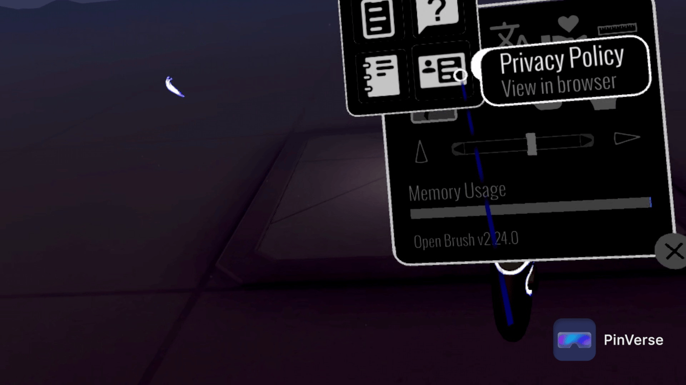 Open Brush - 3D Painting — Policies, screen 1 of 2