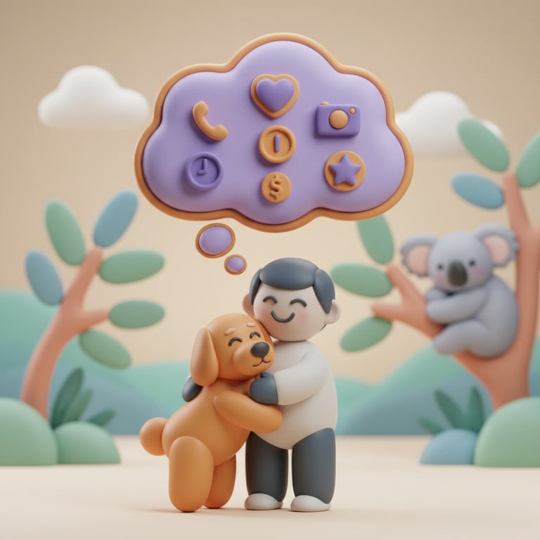 Pet parent happily receiving their dog after a grooming appointment