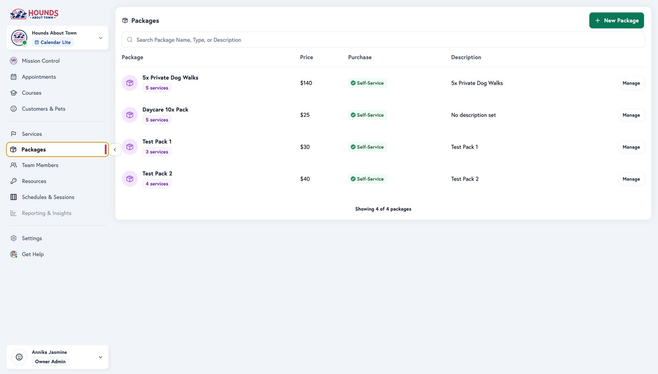 Petboost Packages Dashboard