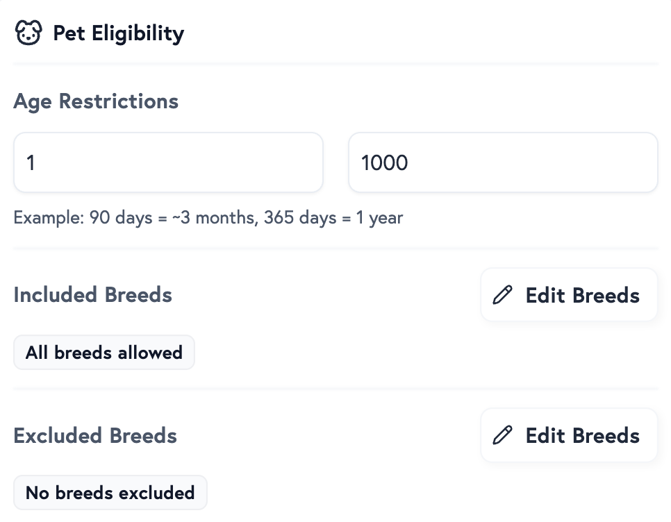 Petboost puppy school age eligibility