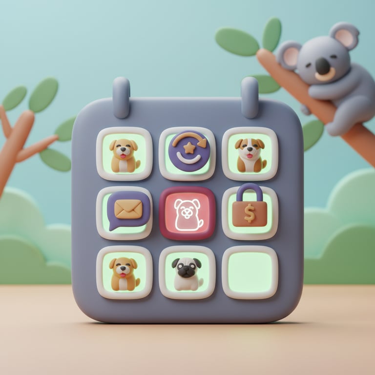 Happy dogs playing together at a professional dog daycare facility