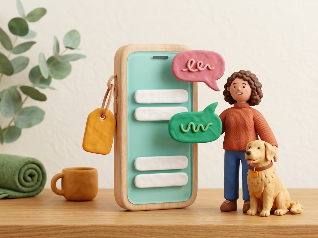 Petboost 2-way SMS messaging inbox showing threaded conversations with pet owners