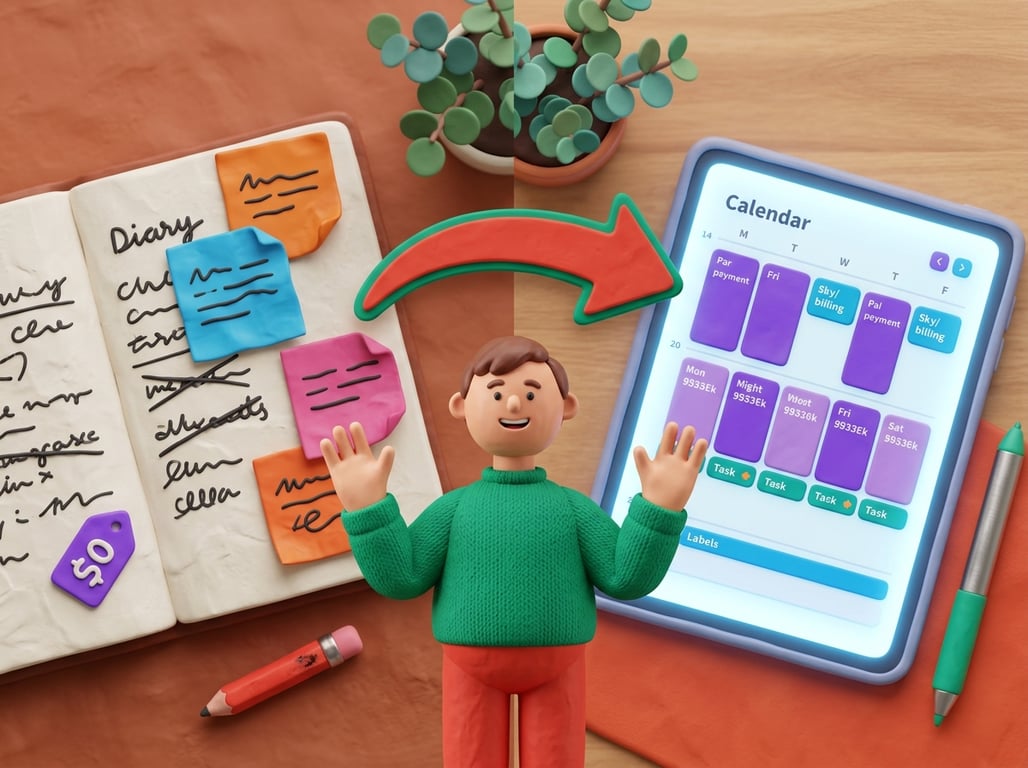 Digital scheduling calendar showing appointments across multiple team members