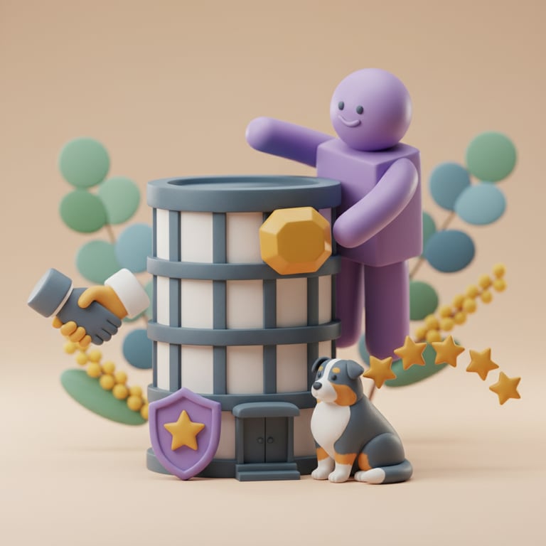 Professional pet grooming salon with clean branding and welcoming atmosphere