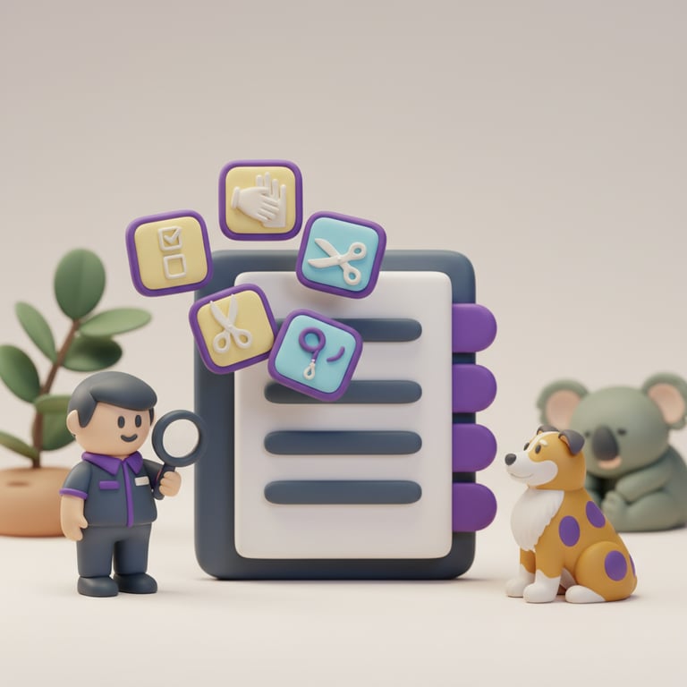 Organised pet business workspace with clear processes and documentation