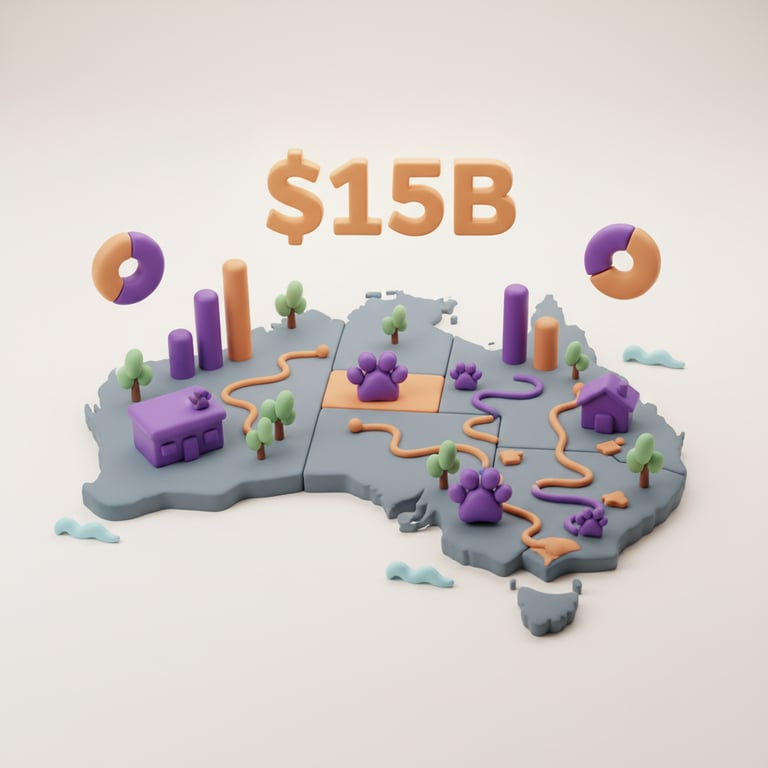 Happy dogs playing in an Australian pet daycare facility representing industry growth