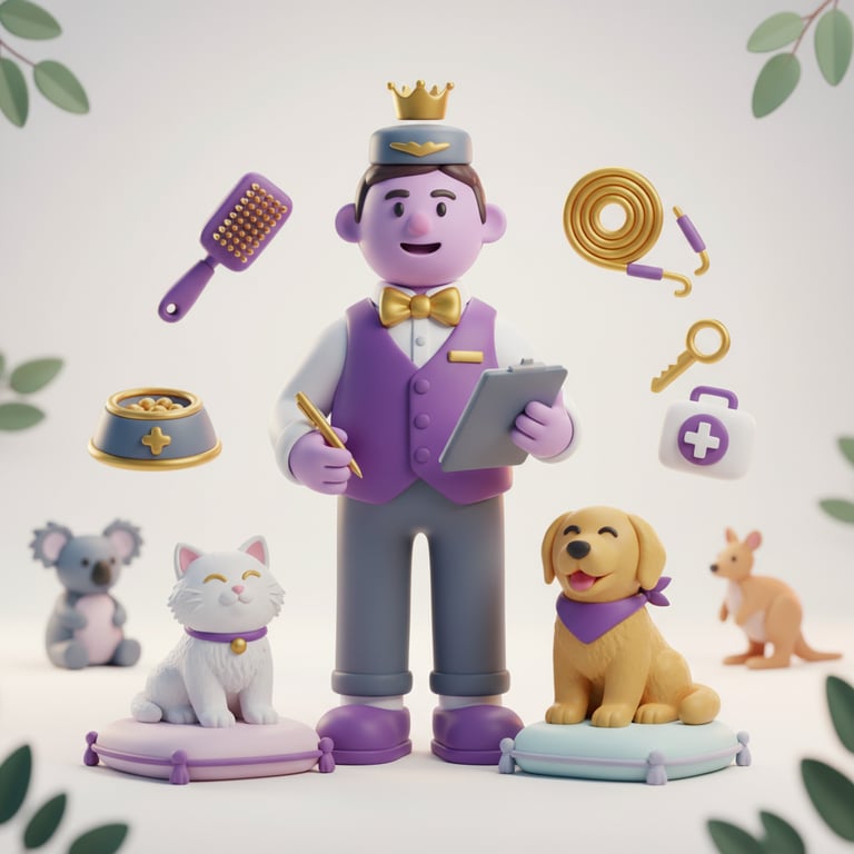 Pet sitter caring for a cat during a professional home visit