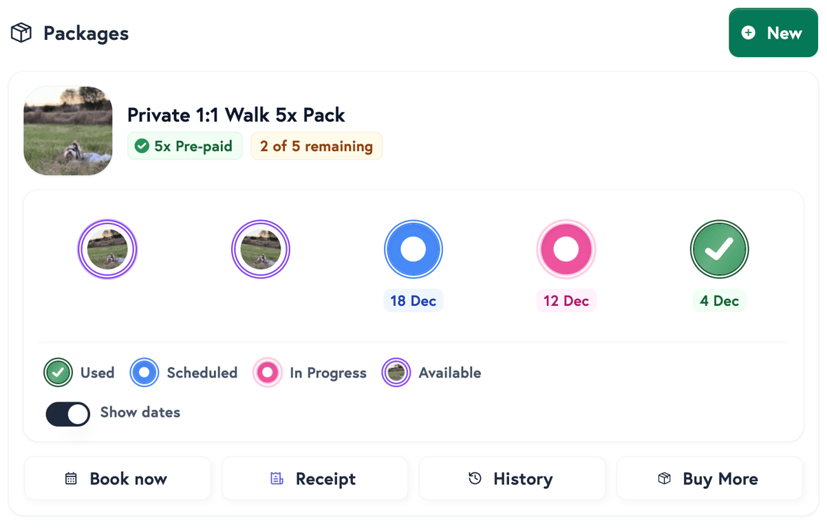 Petboost walk package credits