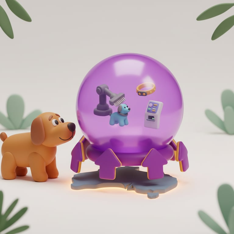 Dog trainer using tablet technology during a training session