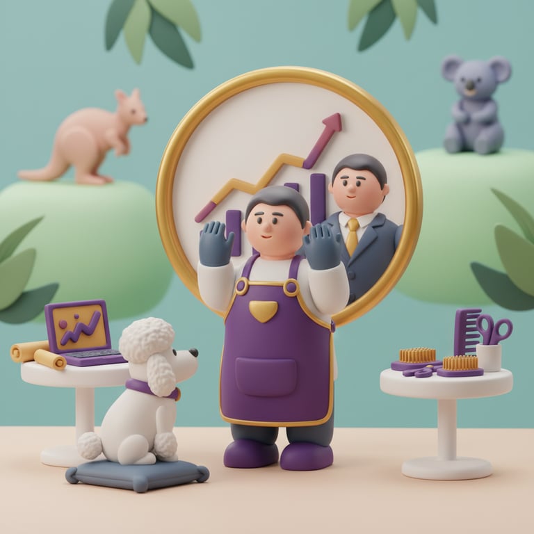 Pet business owner stepping back to observe their team running the business smoothly