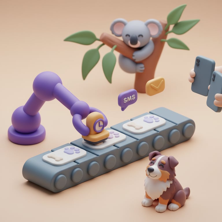 Petboost automation settings showing reminder configuration options