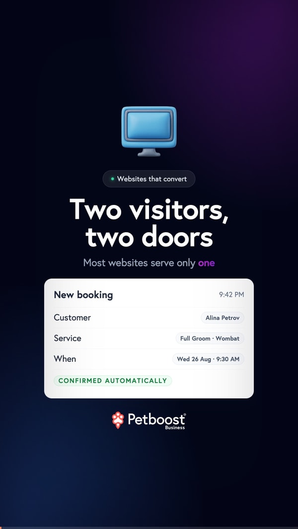 Two visitors on every pet business site