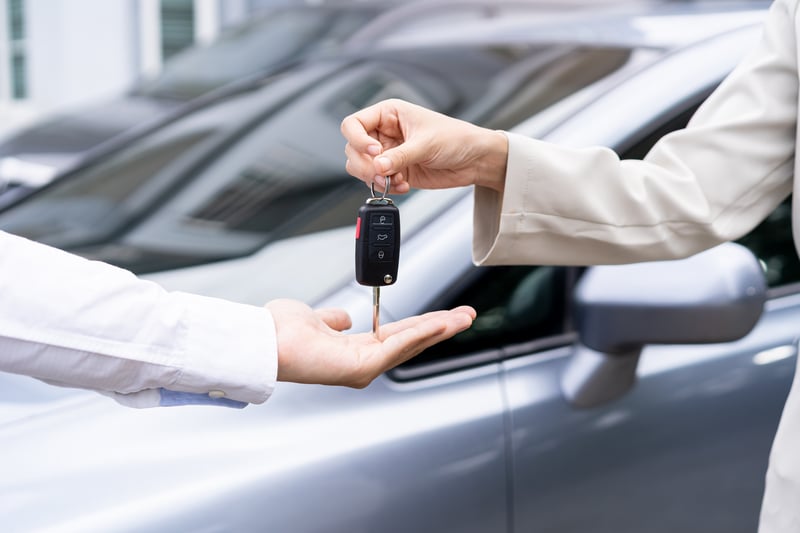 business car rental, sell or buy service, dealership hand of age