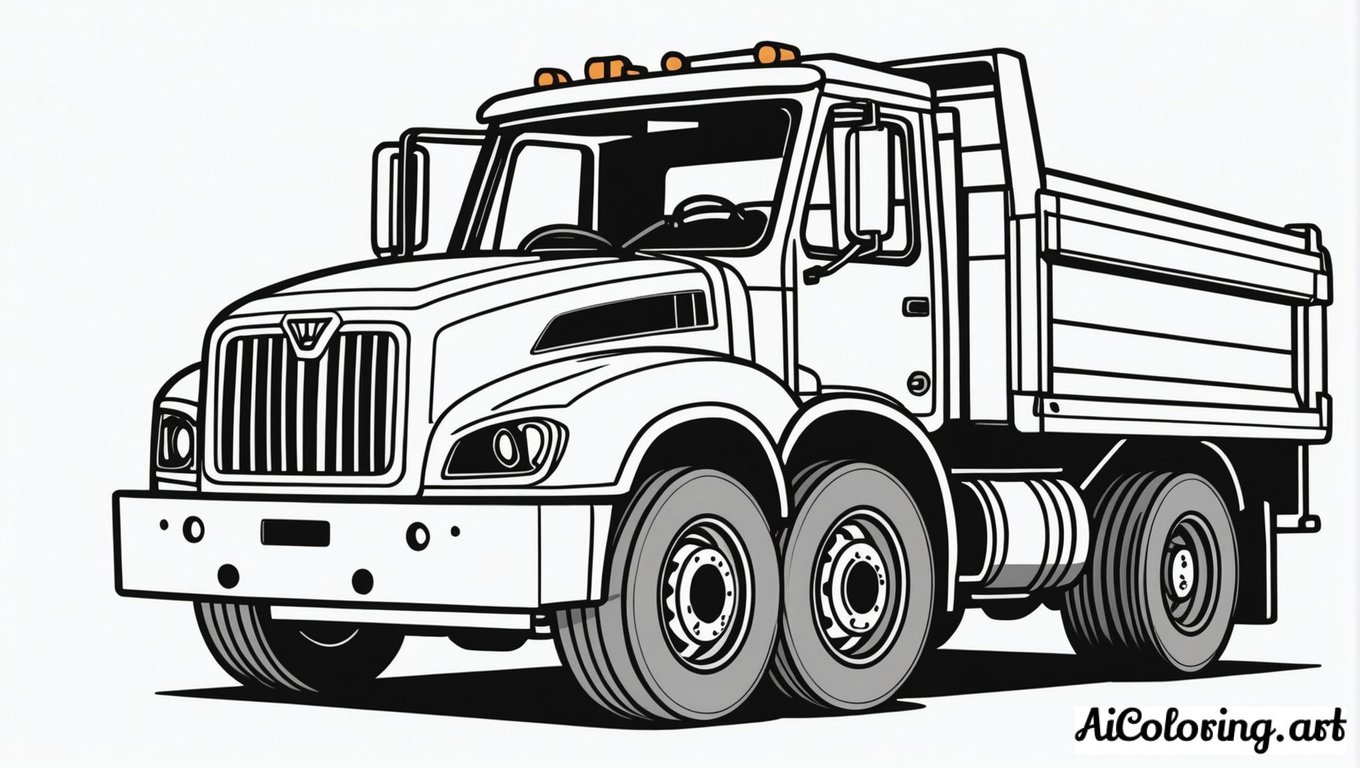 Free coloring page to print construction vehicles working