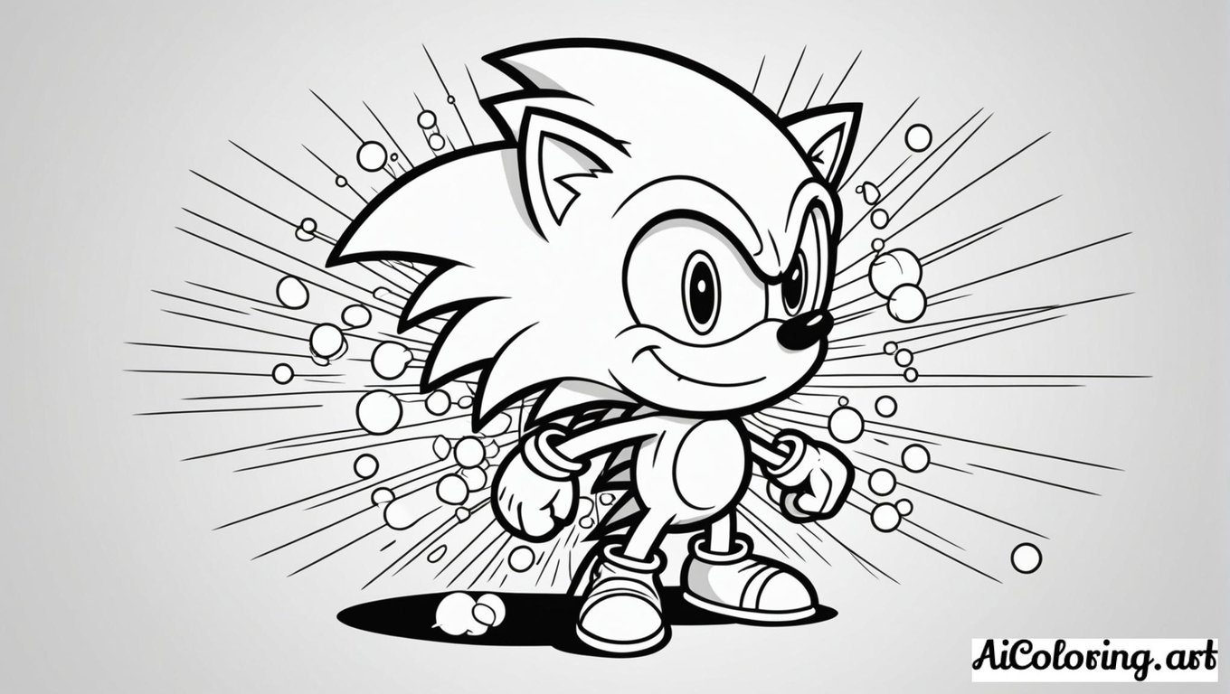 Free coloring page to print sonic the hedgehog detailed