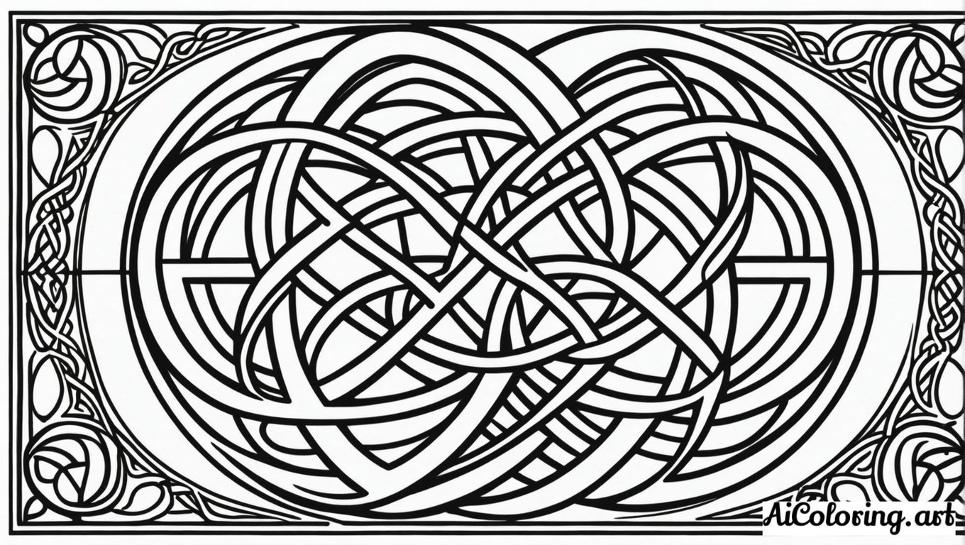 Free coloring page to print celtic knot pattern advanced