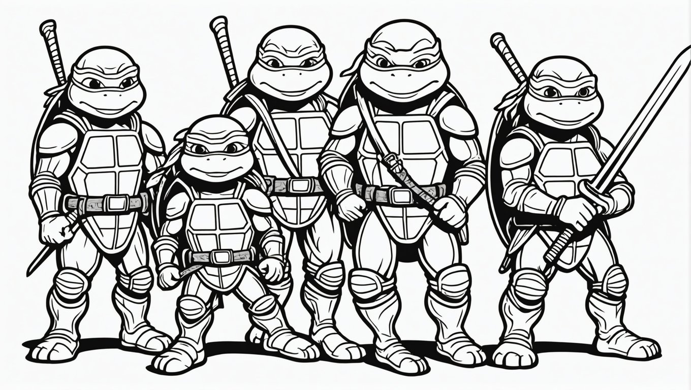 A ninja turtles team